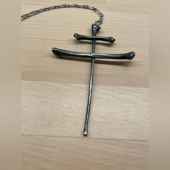 Blood Milk As Above, So Below Large Lorraine Cross Sterling Necklace - Picture 3 of 6